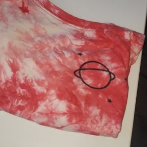 Pink tye-dye crop top